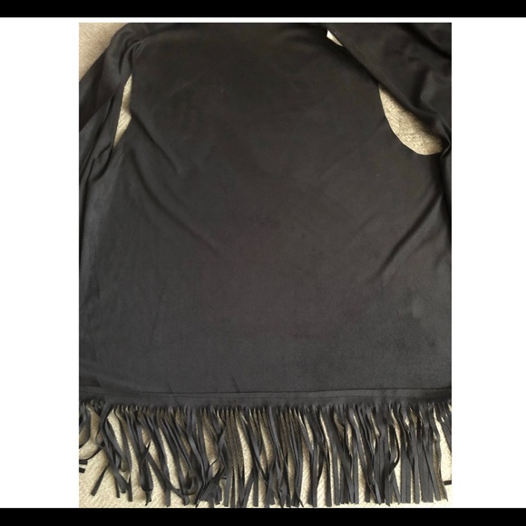 Stella Marina black faux suede fringed vest - Picture 8 of 9